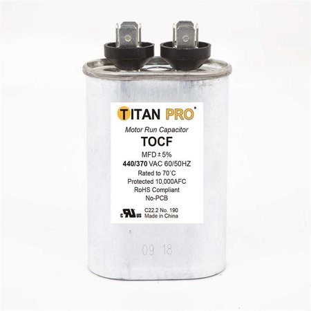 TITAN PRO Run Capacitor 12.5 MFD 440/370 Volt Oval -  PACKARD, TOCF12.5